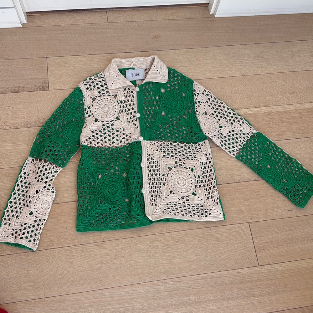 Bode Crochet Button Up